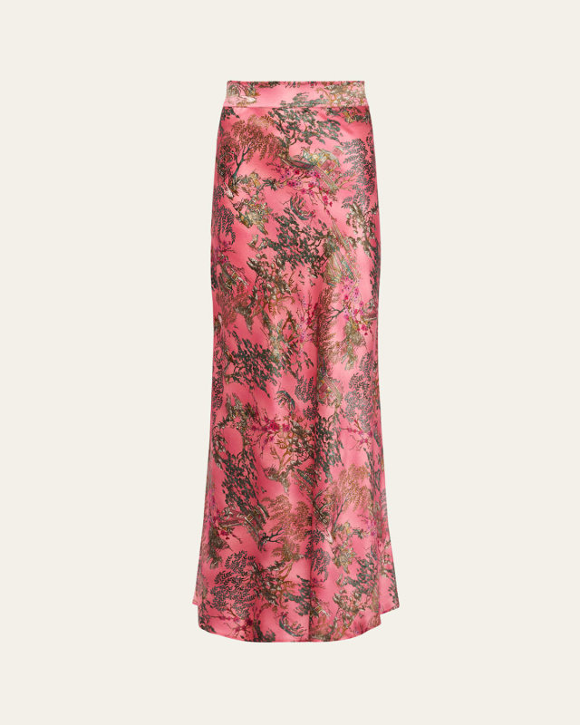 Ryker Bias-Cut Silk Skirt